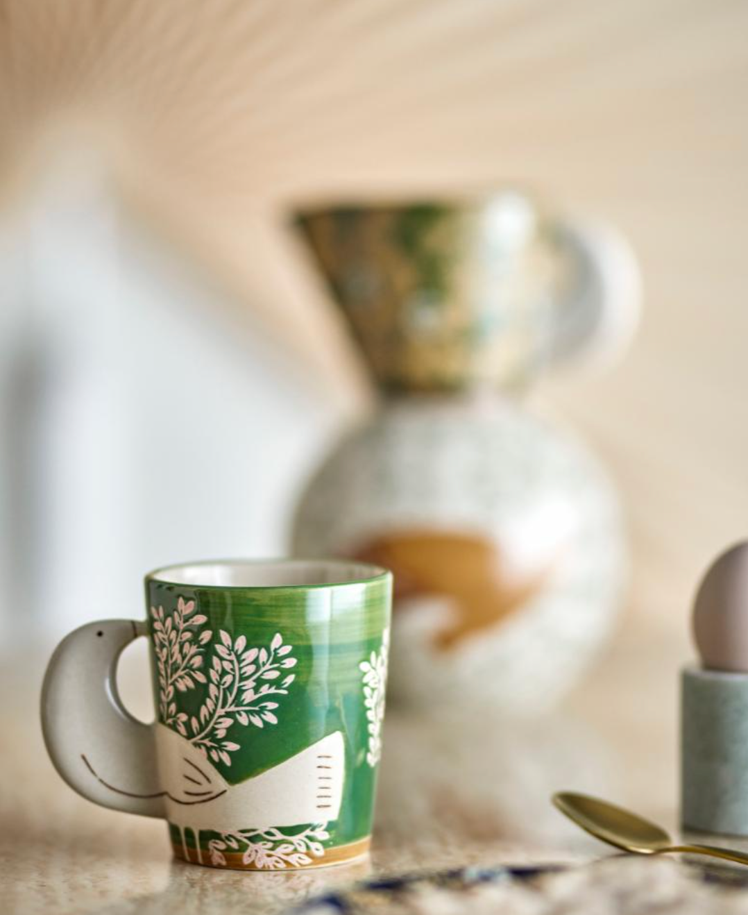 Hezha Tasse, Verte, Grès