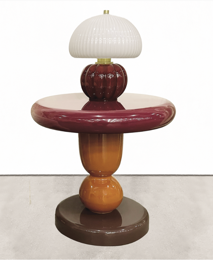 Lampe Madeleine burgundy D22 H27cm