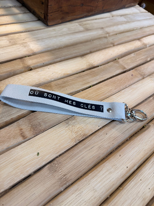 sangle sable / dymo noir - où sont mes clés ?