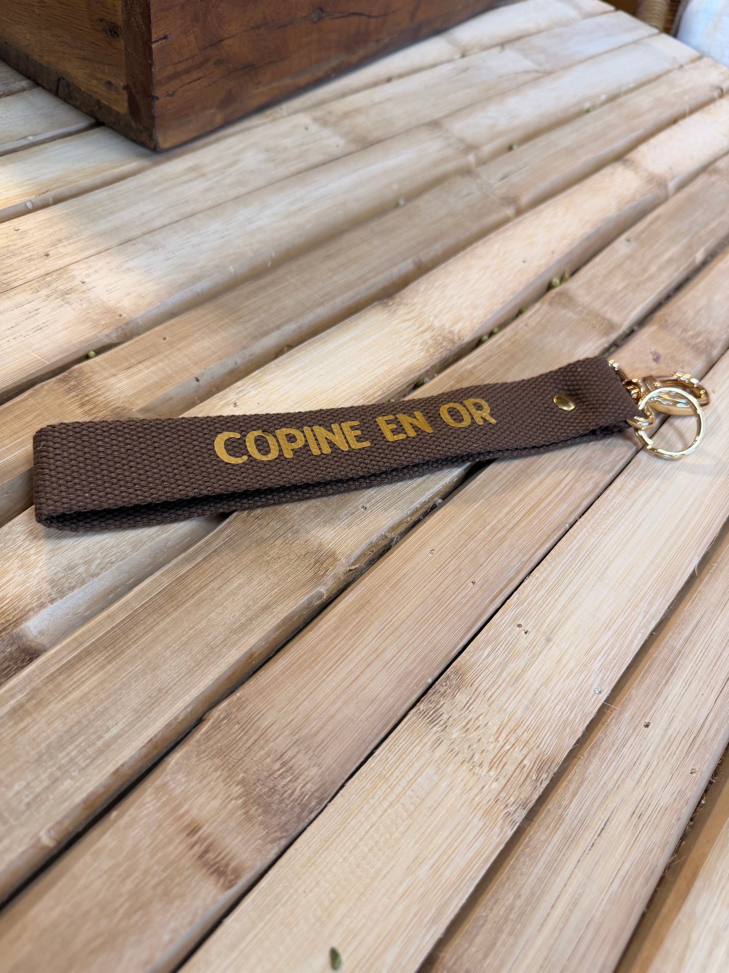 Sangle chocolat/or - Copine en or