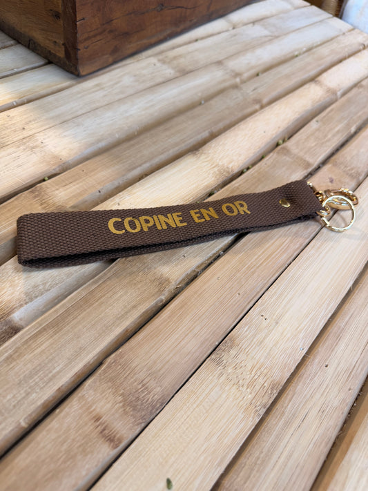 Sangle chocolat/or - Copine en or