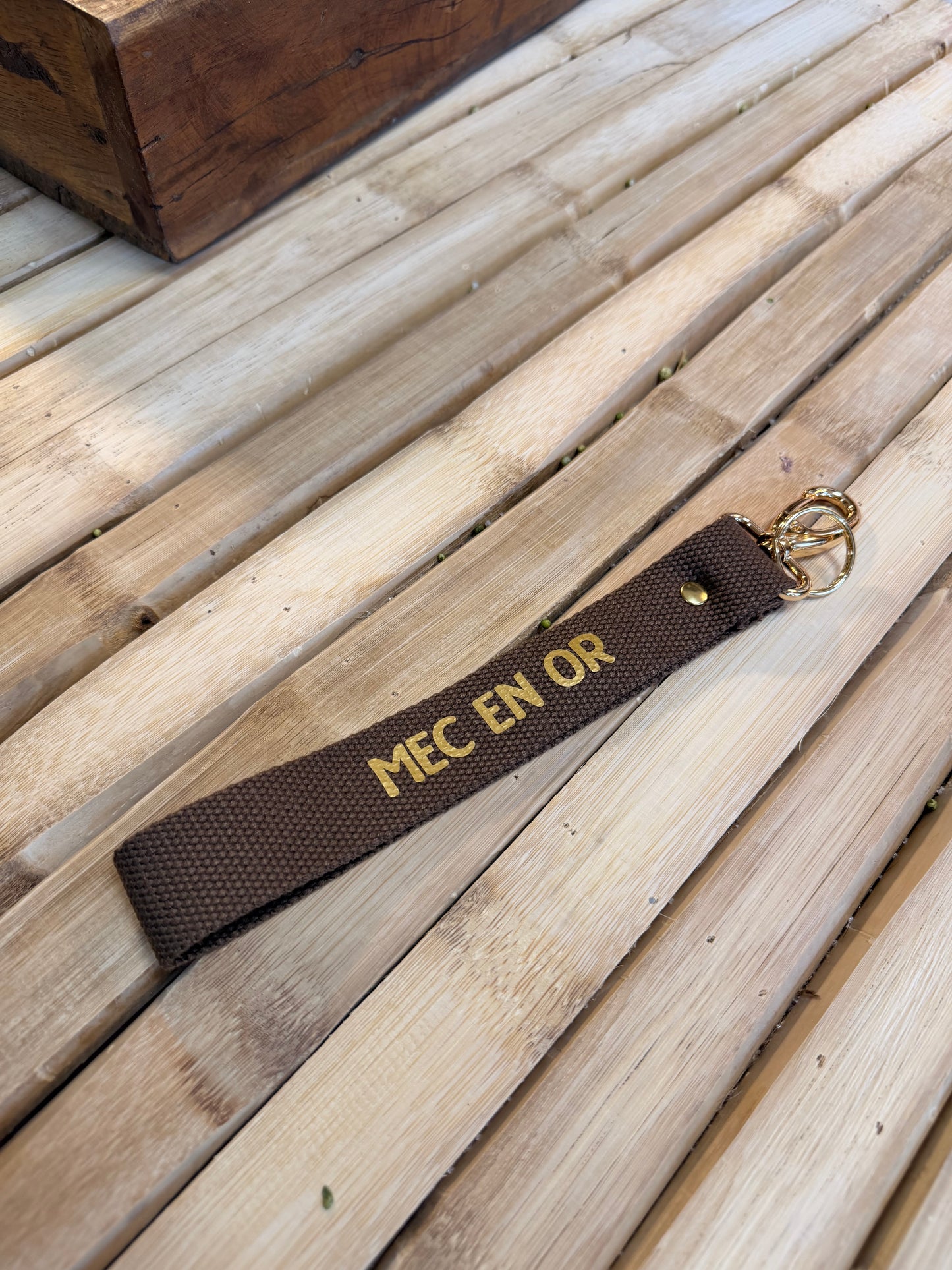 Sangle chocolat/or - Mec en or