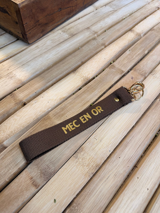 Sangle chocolat/or - Mec en or