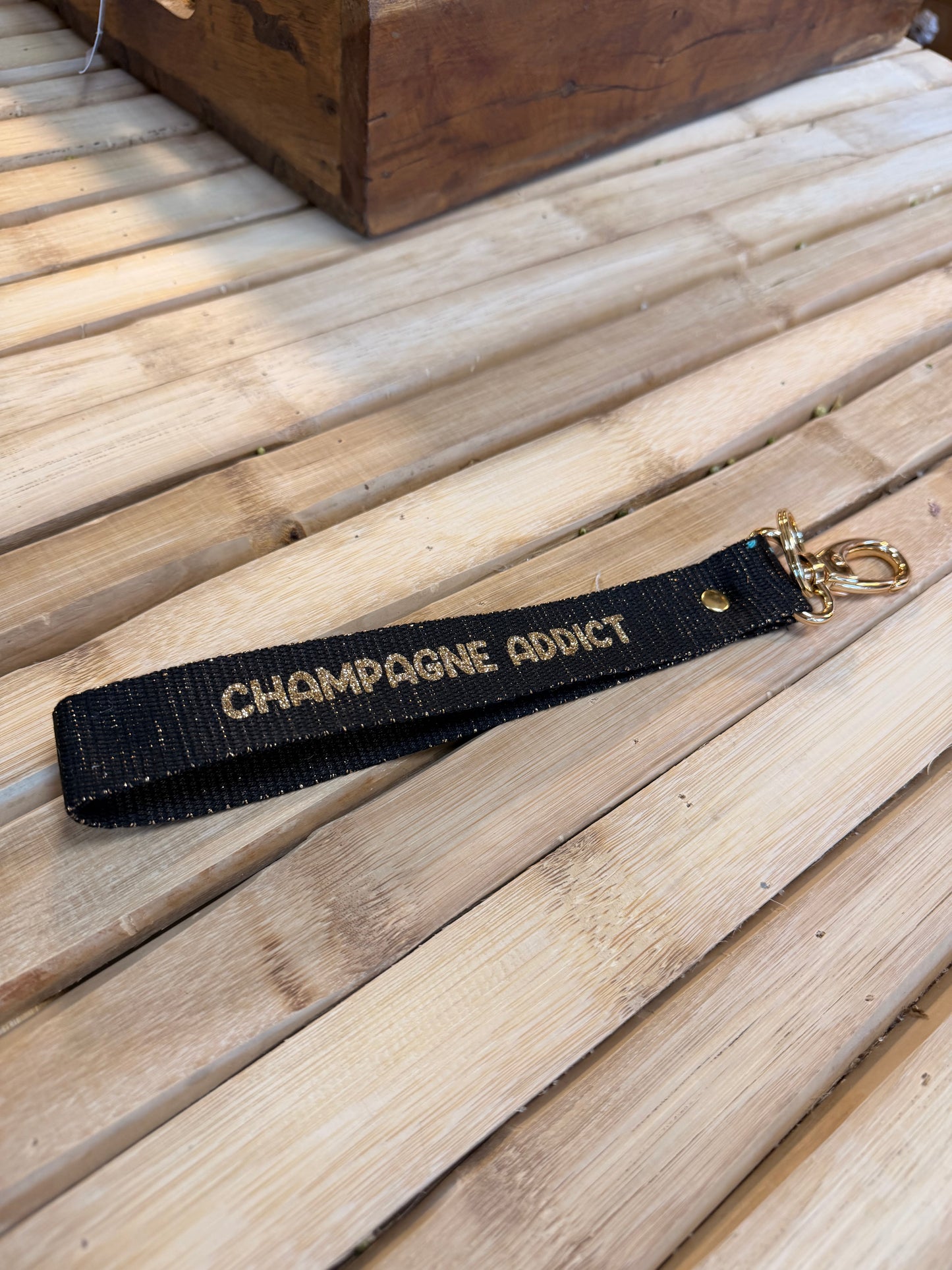 Sangle lurex noir paillettes - Champagne addict