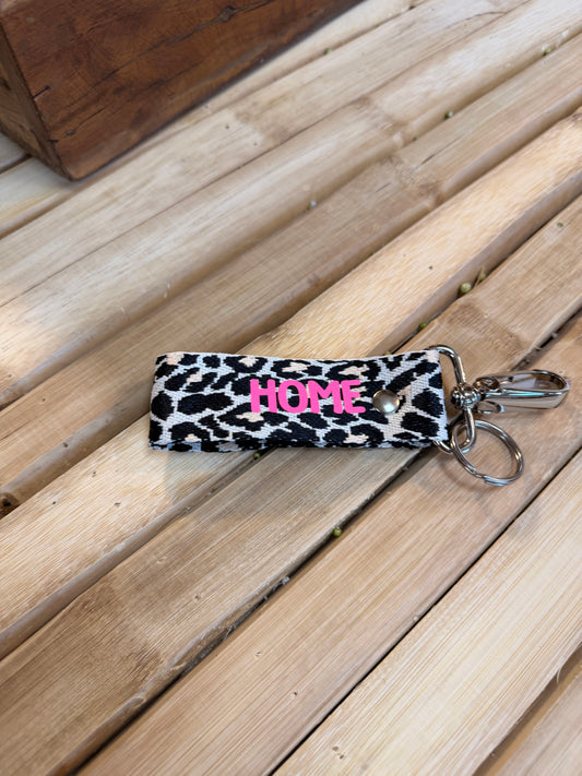 Mini Sangle léopard/rose fluo - home
