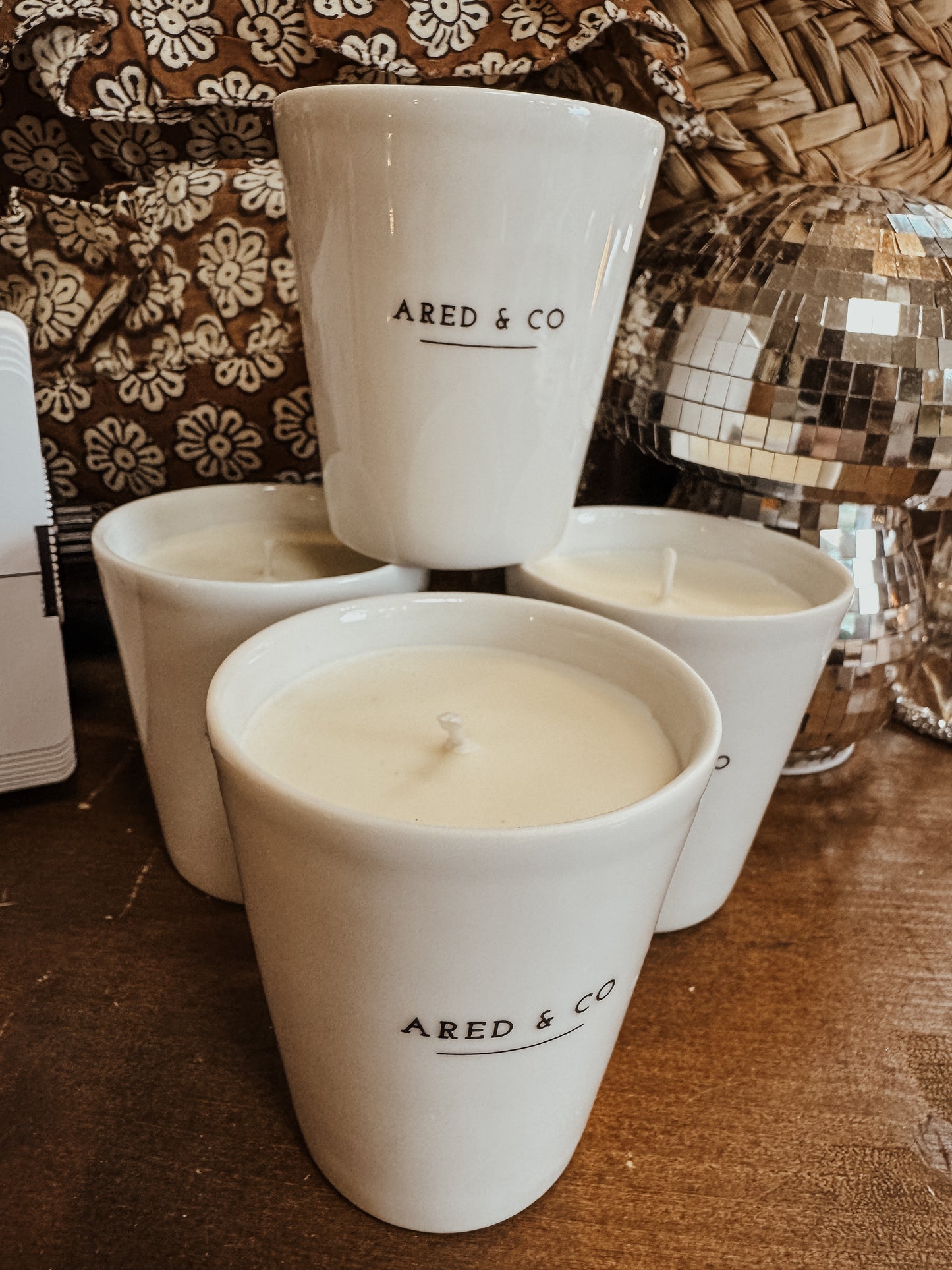 Bougie 140 Gr "ARED & CO" - Porcelaine de Limoges - Fleur de coton