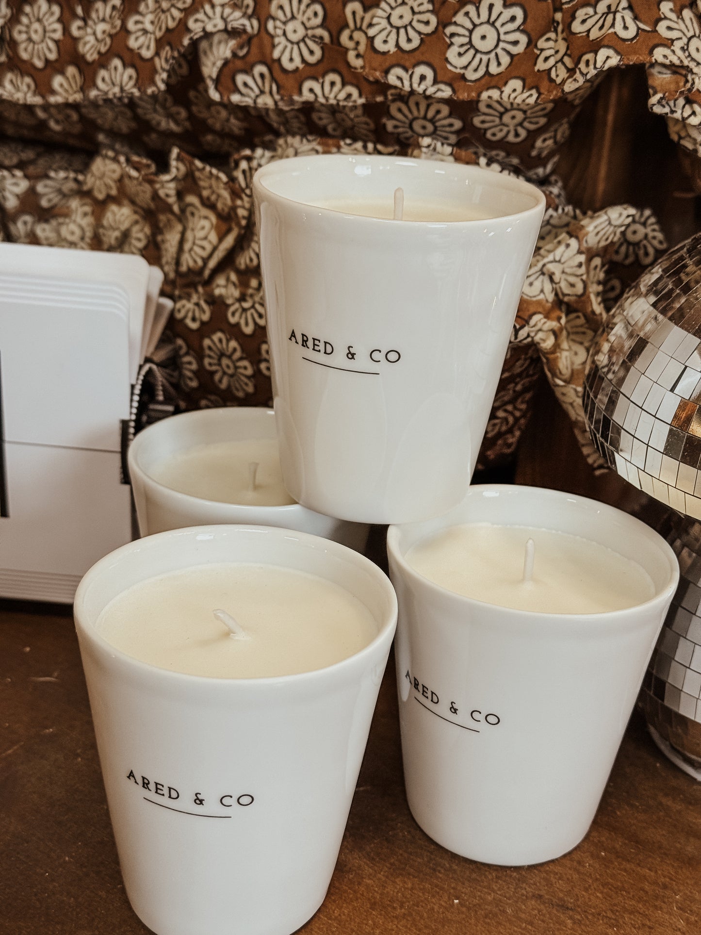 Bougie 140 Gr "ARED & CO" - Porcelaine de Limoges - Fleur de coton