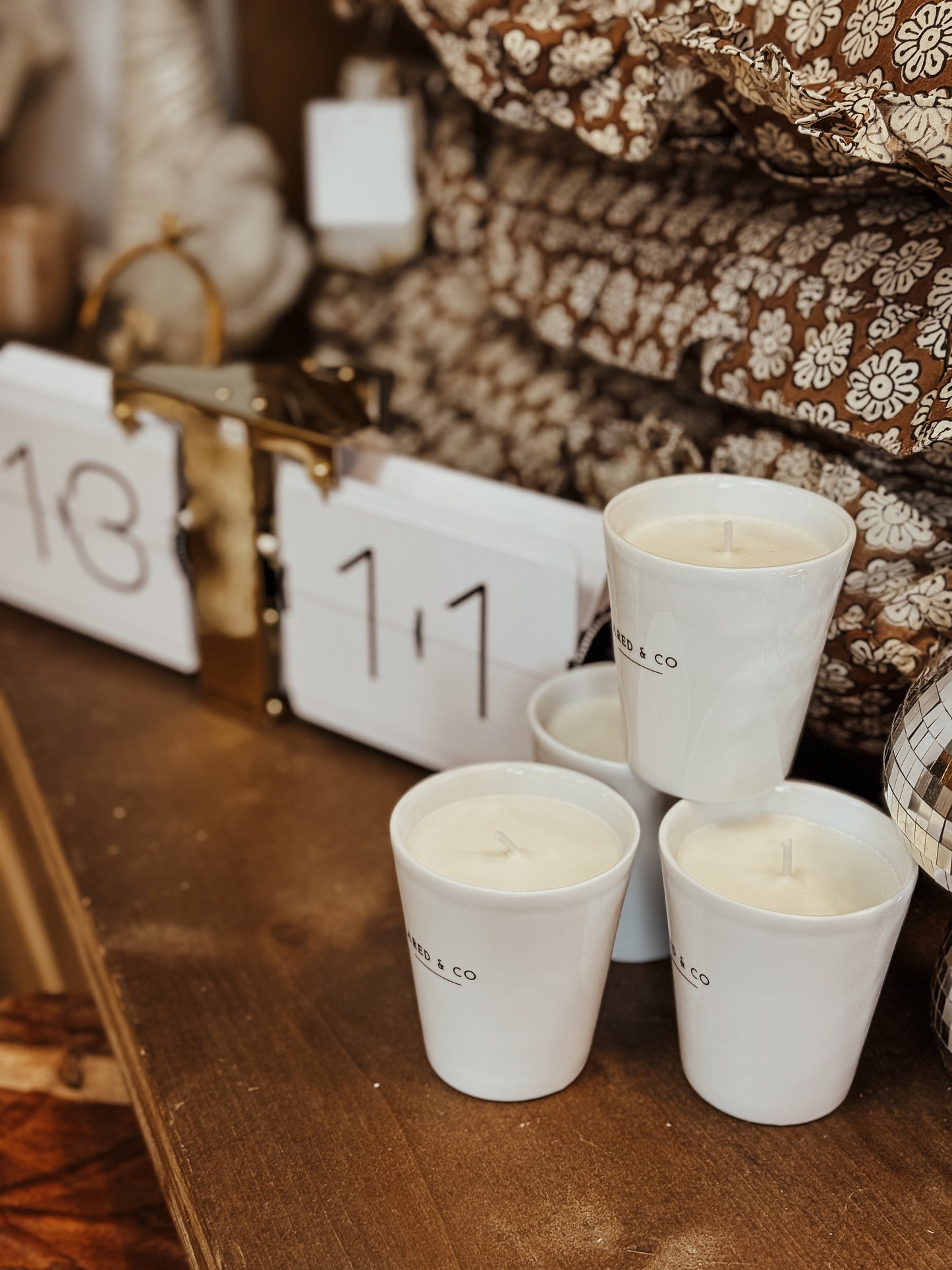 Bougie 140 Gr "ARED & CO" - Porcelaine de Limoges - Fleur de coton