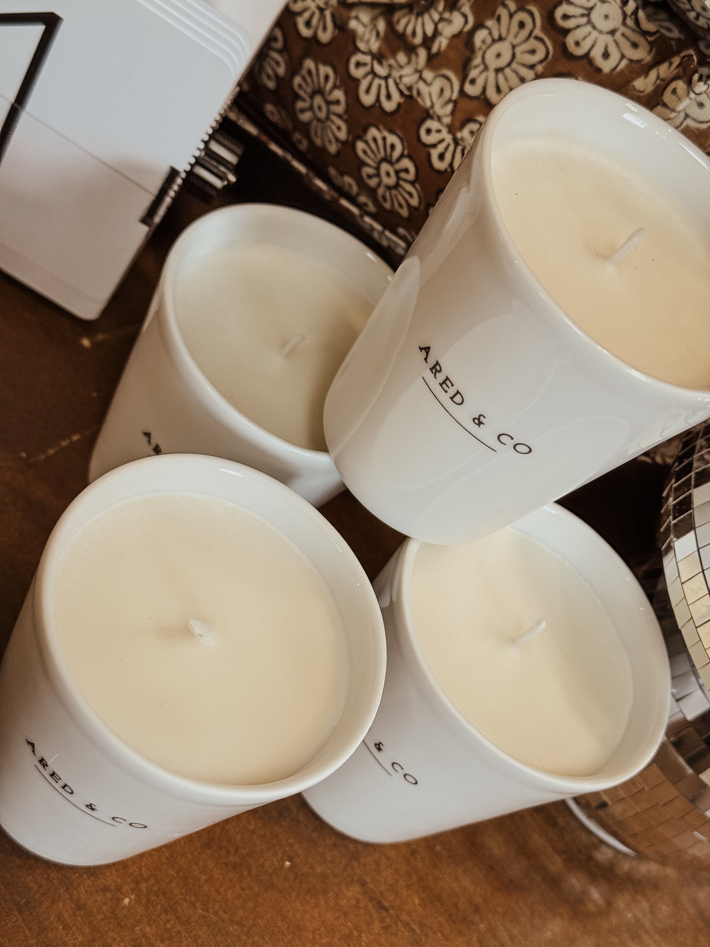 Bougie 140 Gr "ARED & CO" - Porcelaine de Limoges - Fleur de coton