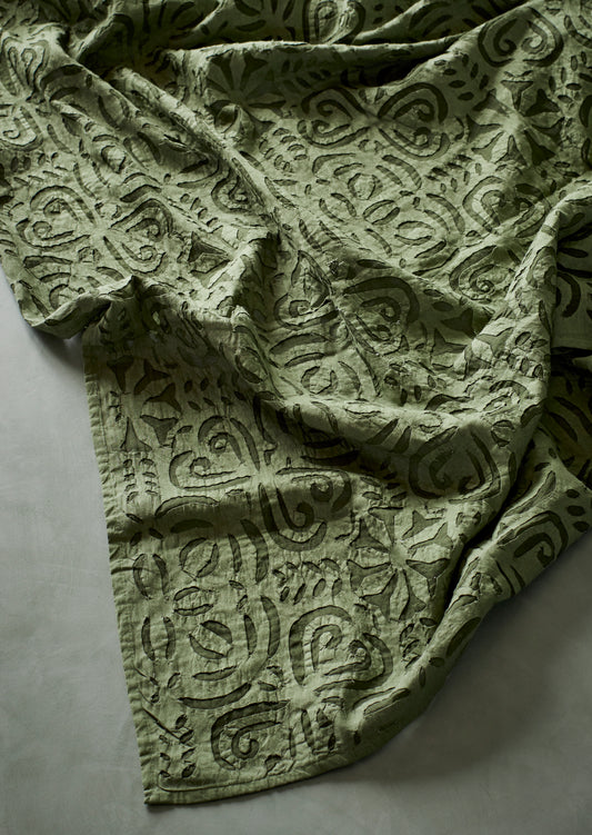 Handmade cutwork throw